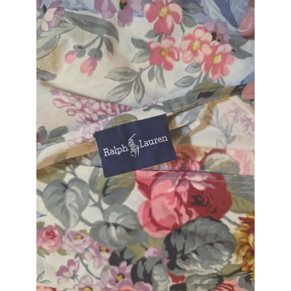 Ralph Lauren Allison Euro Sham Floral Ruffle 26x26 Grandmillennial Cottagecore